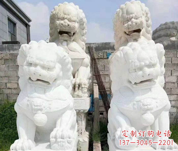 长春招财动物汉白玉狮子石雕