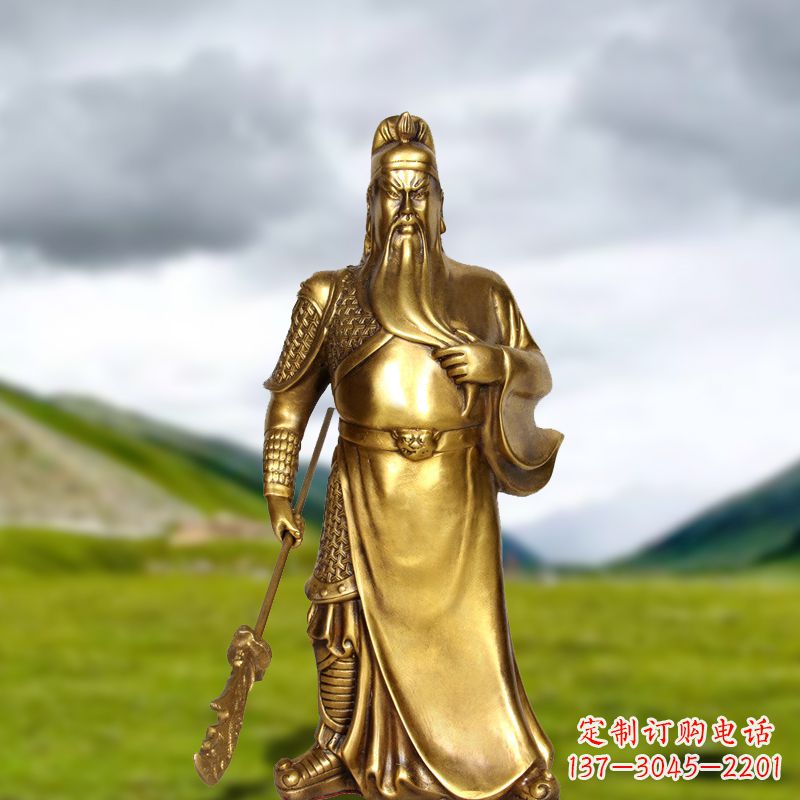长春招财关公铜雕像