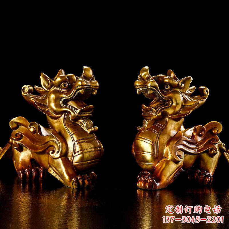 长春招财黄铜貔貅雕塑摆件