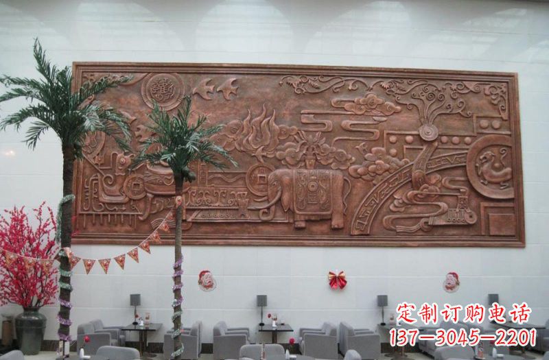 长春招财进宝大象铜浮雕