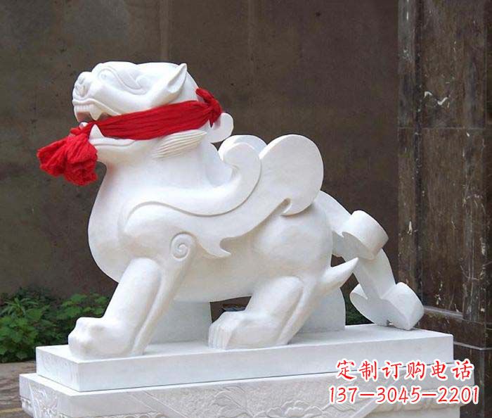长春招财神兽汉白玉貔貅石雕