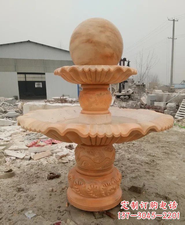 长春招财双层风水球石雕