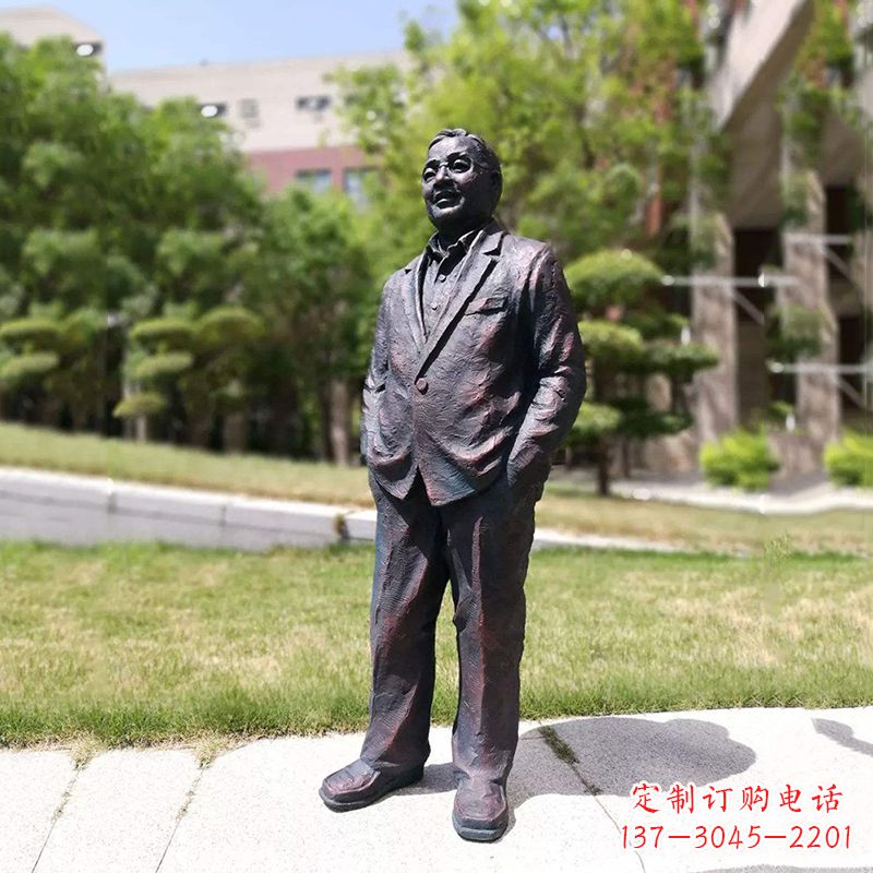 长春中国当代著名数学家铸铜华罗庚雕塑