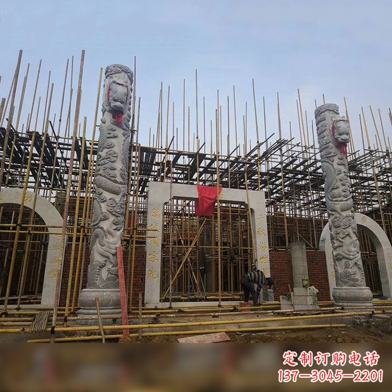 长春中国龙柱石雕