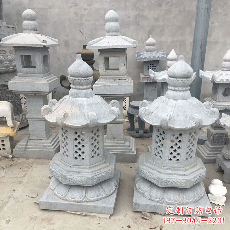 长春中式低墩石雕灯笼