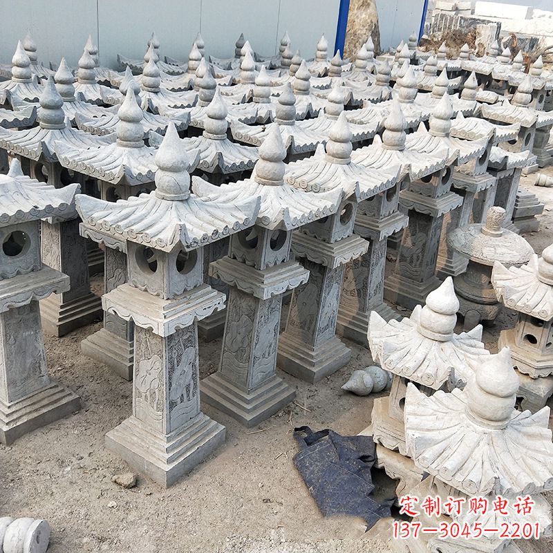 长春中式青石灯笼雕塑