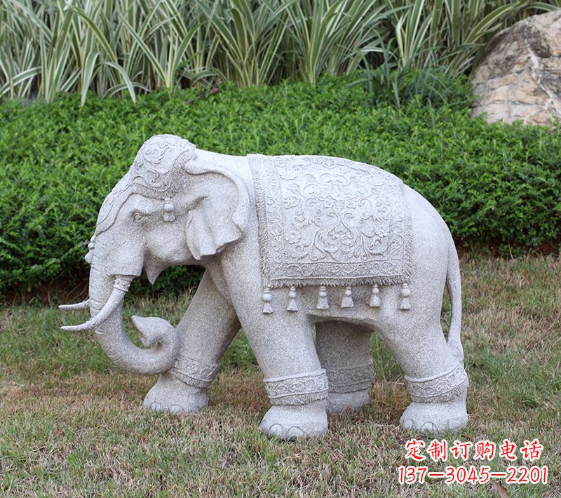 长春中式石雕大象