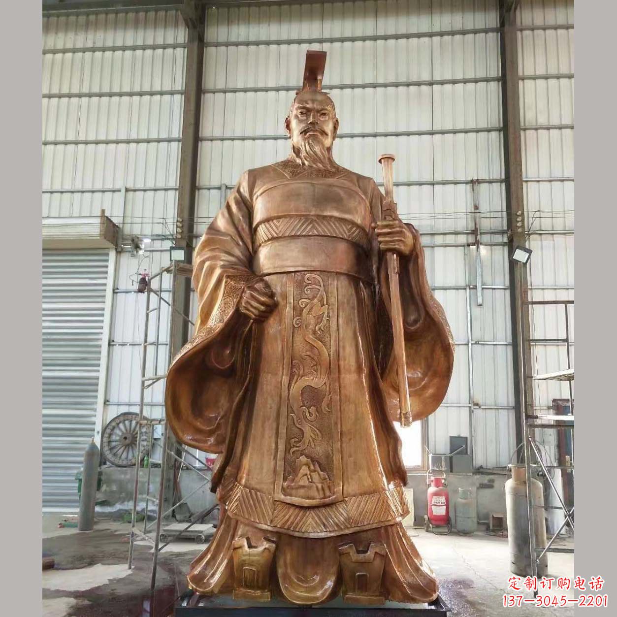 长春铸铜汉武帝雕塑