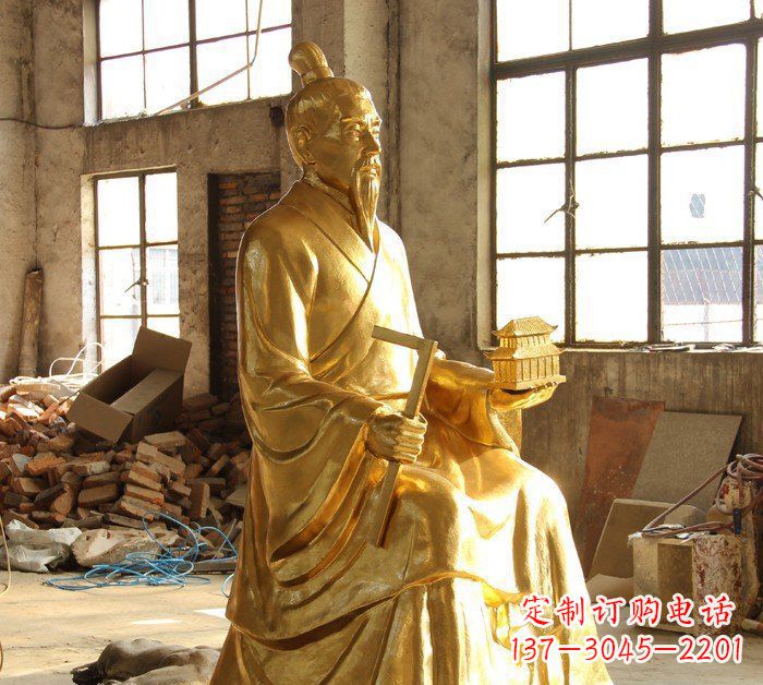 长春铸铜鲁班古代人物铜雕