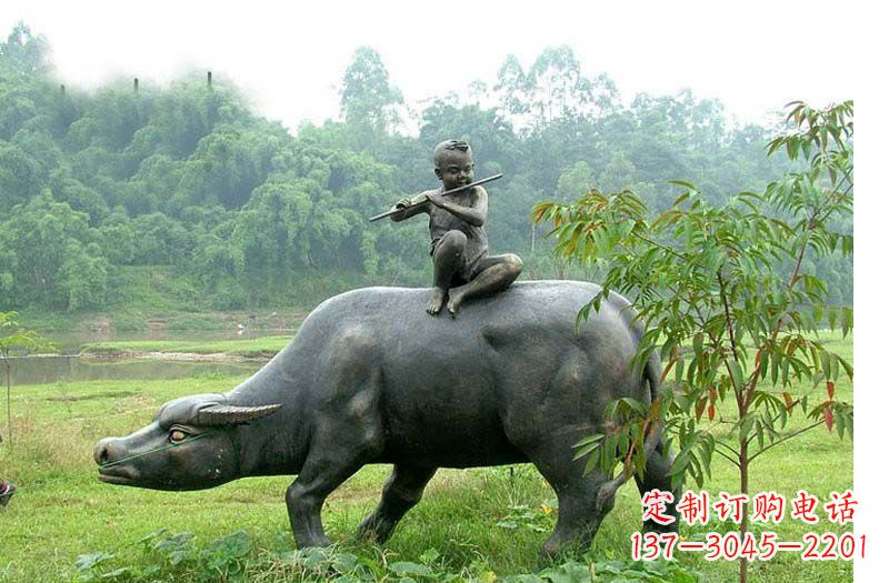 长春铸铜牧童牛
