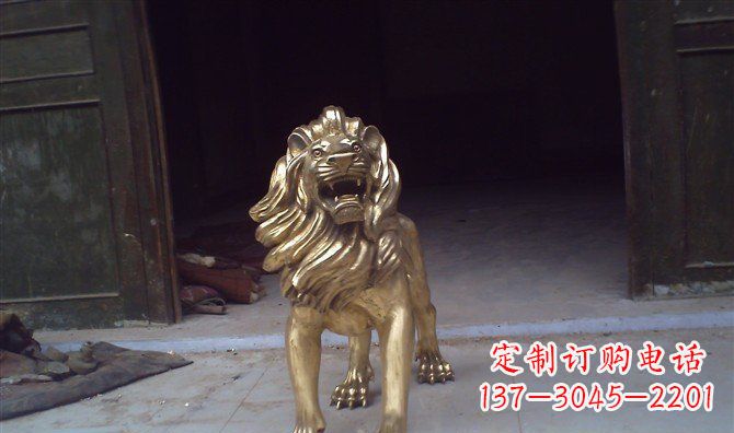 长春铸铜狮子西洋狮子铜雕