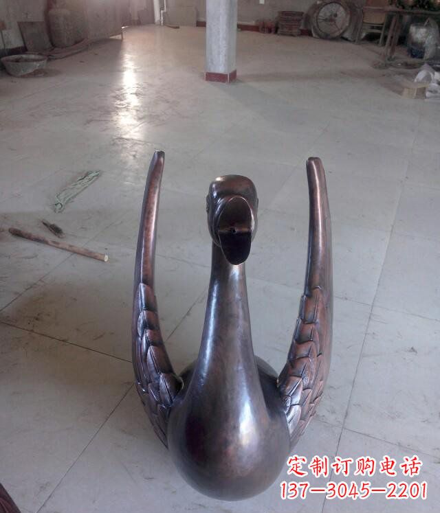 长春铸铜天鹅公园动物铜雕