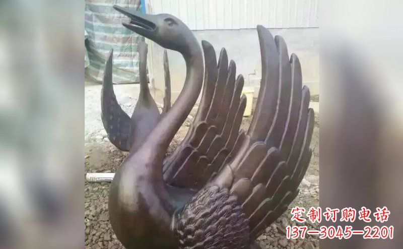长春铸铜天鹅铜雕