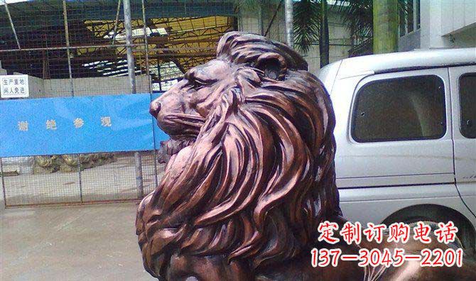 长春紫铜西洋狮子铜雕 (2)