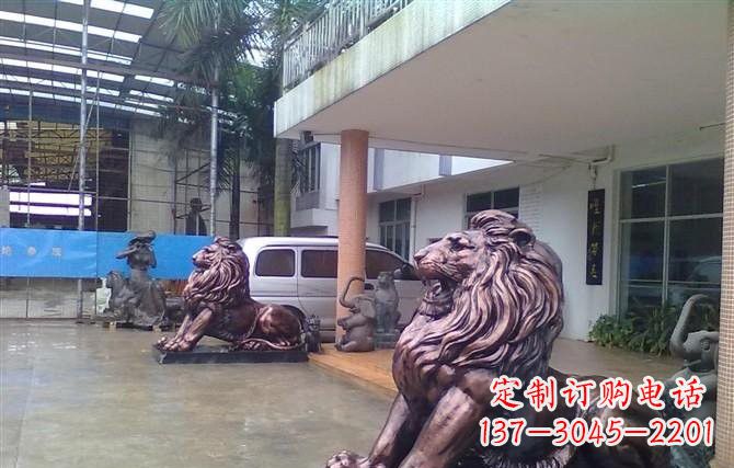 长春紫铜西洋狮子铜雕