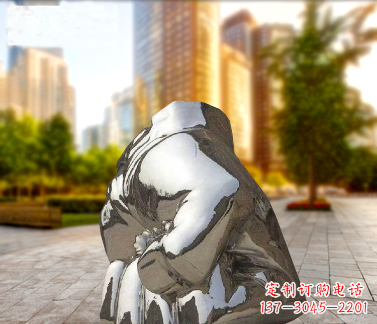 长春小区不锈钢拳头景观雕塑